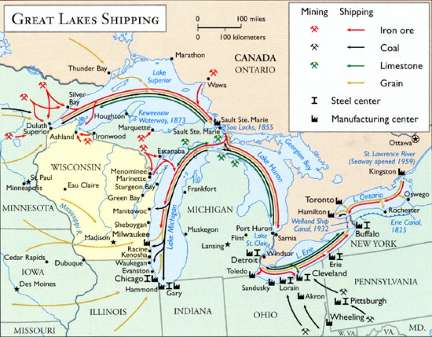 Great Lakes / water map.
