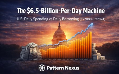 The $X-Billion-Per-Day Machine: U.S. Daily Spending vs Daily Borrowing (FY2000–FY2024)