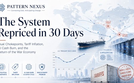 The System Repriced in 30 Days: Dual Chokepoints, Tariff Inflation, AI Cash Burn, and the Return of the War Economy