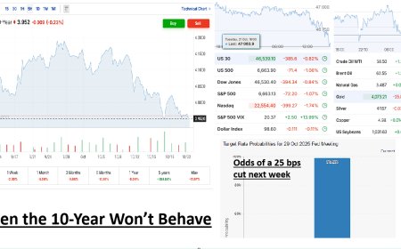 When the 10-Year Won’t Behave: Why Markets and Gold Slipped Even With a Cut Looming