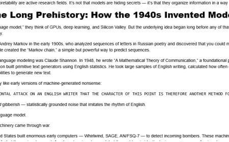A Long Arc of Intelligence: How 80 Years of Engineering Created Modern LLMs