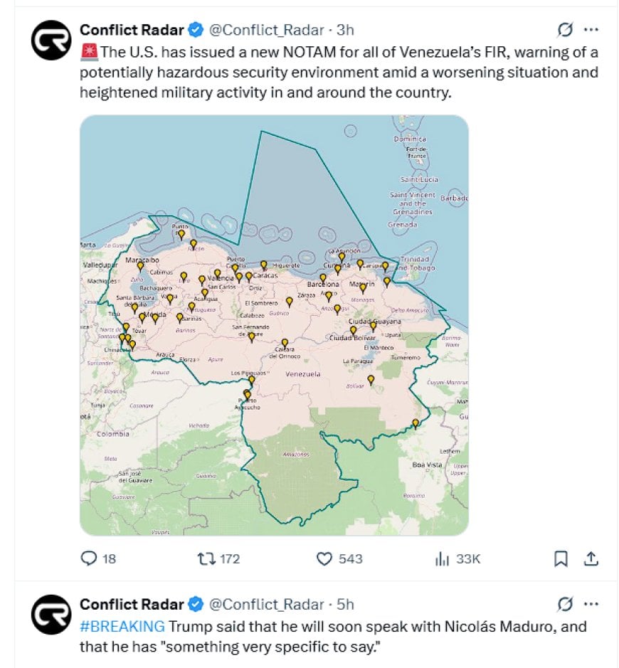 Red-Lit Airspace: What the U.S. NOTAM Over Venezuela Really Signals