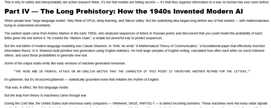 A Long Arc of Intelligence: How 80 Years of Engineering Created Modern LLMs