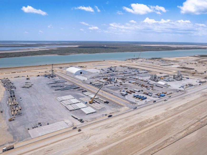 Mega construction site with cranes and industrial structures