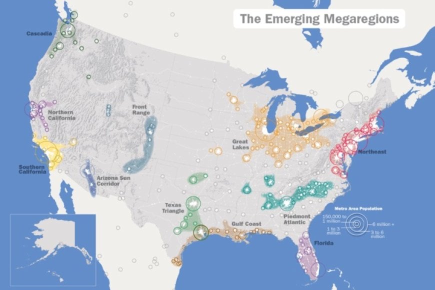 Emerging U.S. mega-regions map.