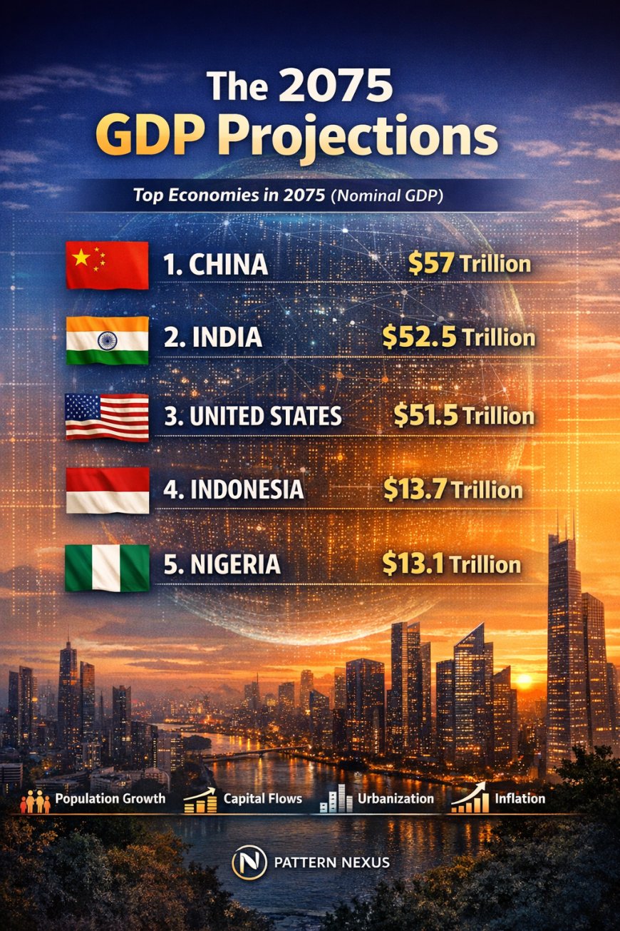 Global GDP projections and demographic compounding map