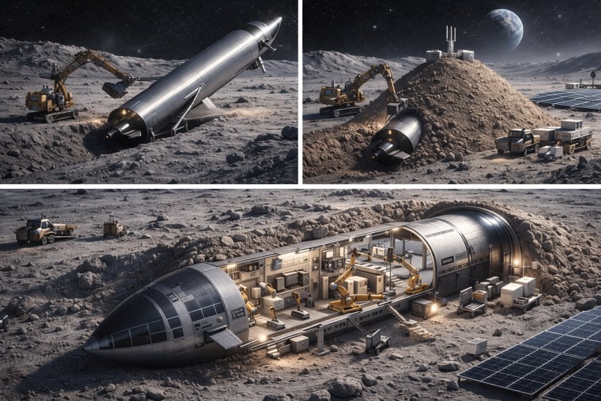 Moon Base Alpha concept with Starship infrastructure