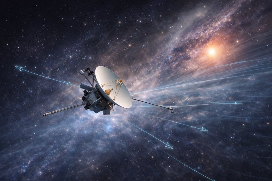 Placeholder hero image of Voyager crossing the heliopause at the edge of the solar system