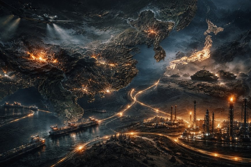 [HERO_IMAGE_ALT: dark composite map linking Japan, Manchuria, and global oil lanes into a single 'valves and rails' visual]