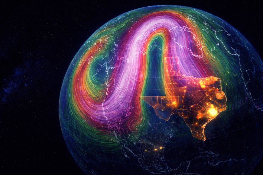 [HERO_IMAGE_ALT: Polar vortex deformation over the Arctic linked to Texas grid stress]