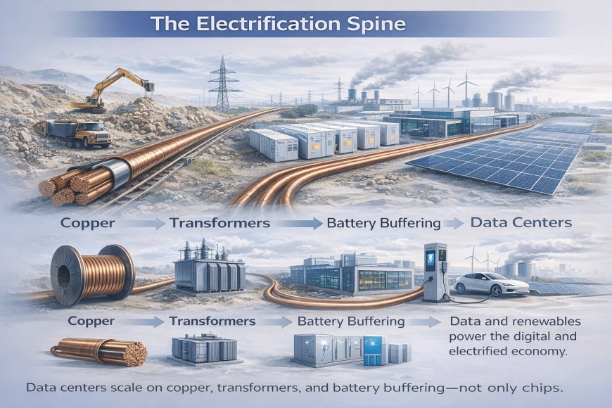 [IMAGE_4_ALT: electrification supply chain schematic emphasizing copper, transformers, and batteries as the physical layer of AI infrastructure]