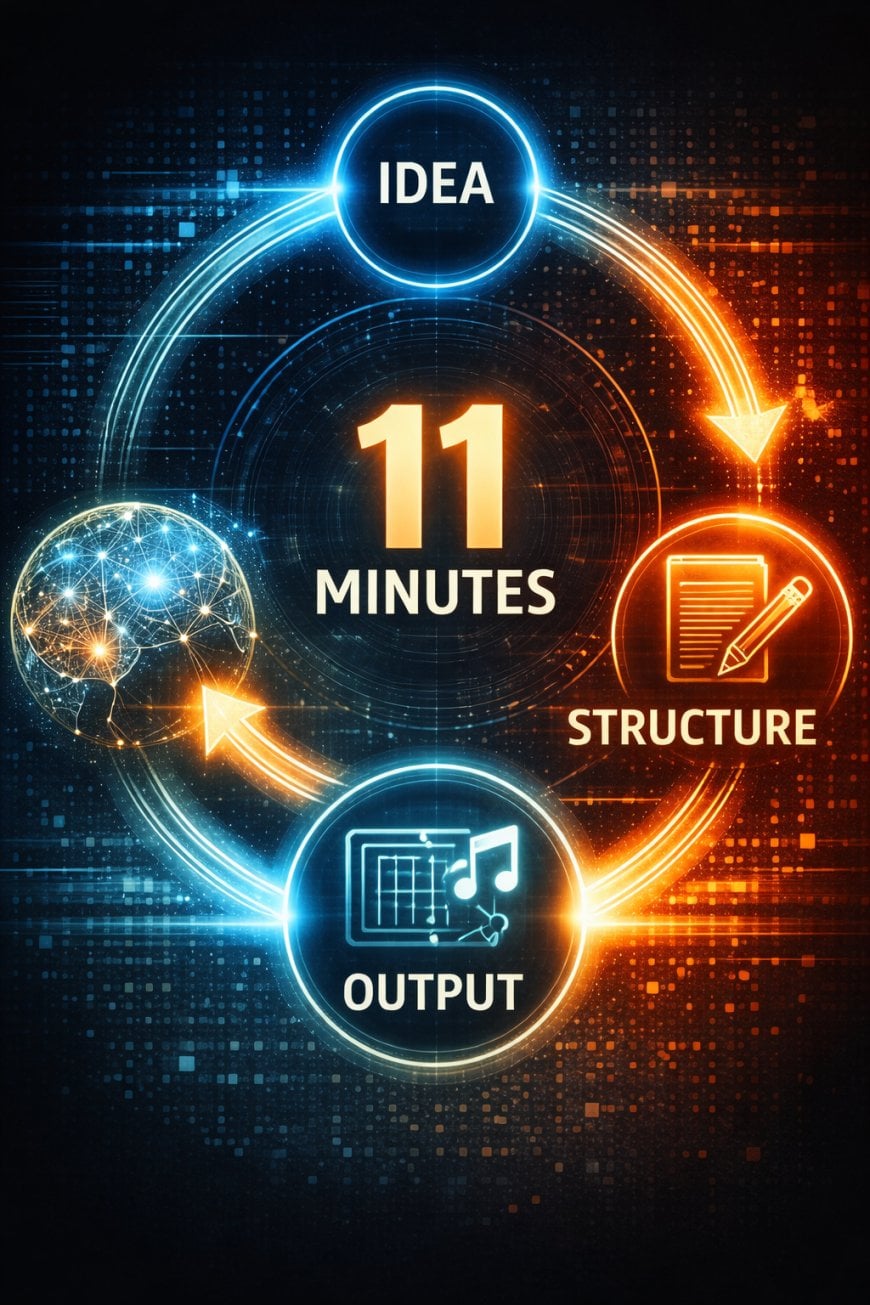 Workflow loop diagram: idea to structure to output