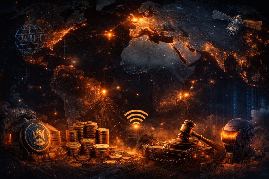 [HERO_IMAGE_ALT: dark world map with shipping chokepoints glowing and faint settlement-rail lines overlayed]