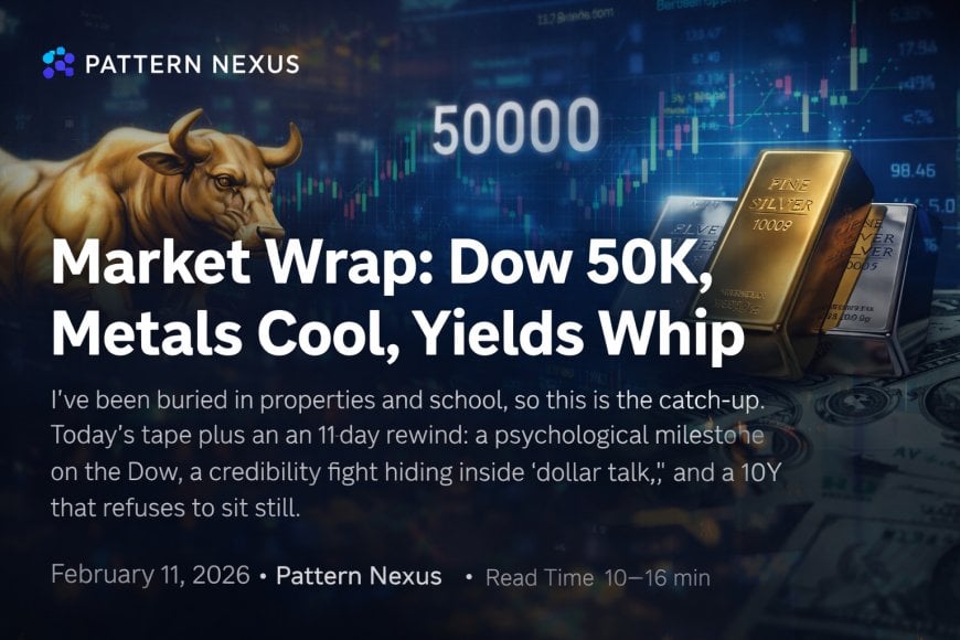 Market Wrap: Dow 50K, Metals Cool, Yields Whip (Feb 11, 2026)