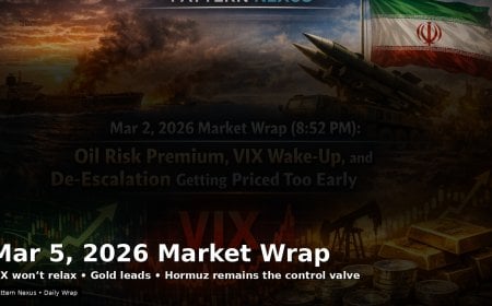 Mar 5, 2026 Market Wrap (8:40 PM): VIX Won’t Relax, Gold Leads, and the Hormuz “Control Valve” Stays Partially Closed