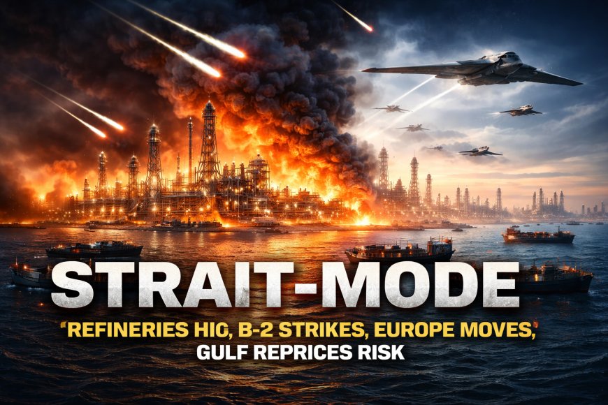 Strait-Mode: Refineries Hit, B-2 Strikes, Europe Moves, and the Gulf Reprices Risk — March 2, 2026