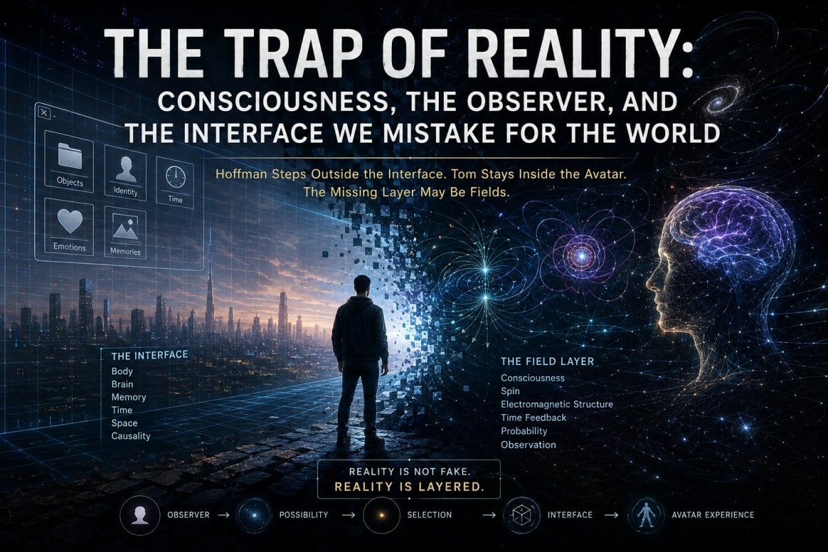 The Trap of Reality: Consciousness, the Observer, and the Field Layer Beneath Spacetime