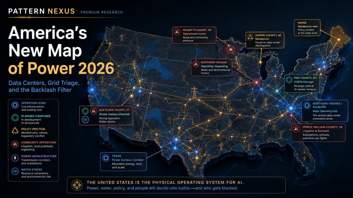 America’s New Map of Power 2026: Data Centers, Grid Triage, and the Backlash That Will Not Stop the AI Buildout