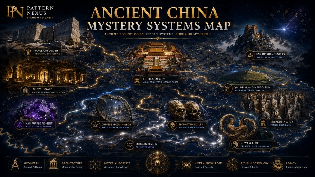 Ancient China Was Not Isolated: Megaliths, Mercury Rivers, Quantum Pigments, and the Pattern Layer Nobody Wants to Connect