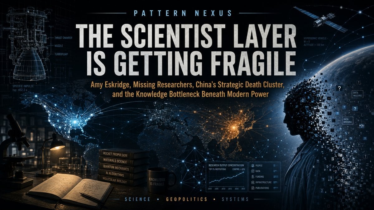The Scientist Layer Is Getting Fragile: Amy Eskridge, Missing Researchers, China’s Strategic Death Cluster, and the Knowledge Bottleneck Beneath Modern Power