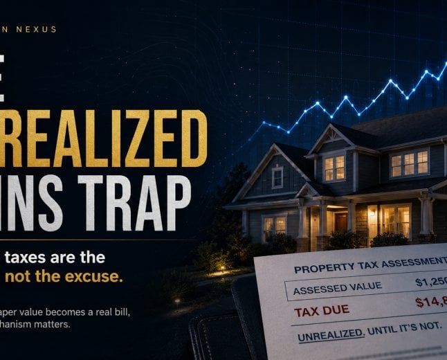 The Unrealized Gains Trap: Property Taxes Are the Warning, Not the Excuse
