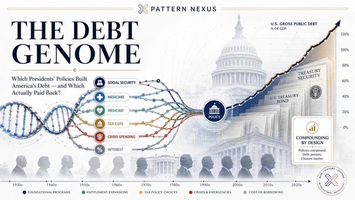 The Debt Genome: Which Presidents’ Policies Built America’s Debt—and Which Actually Paid Back?