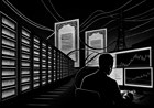 A night-time AI data center rendered as financial infrastructure, with glowing GPU racks, abstract collateral blocks, bond-like forms, power lines and a private-credit trading desk, without logos or text.