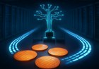 Editorial illustration of an AI data center floor with glowing silicon wafers, network diagrams and multiple supplier paths converging into a secure control console, without logos.