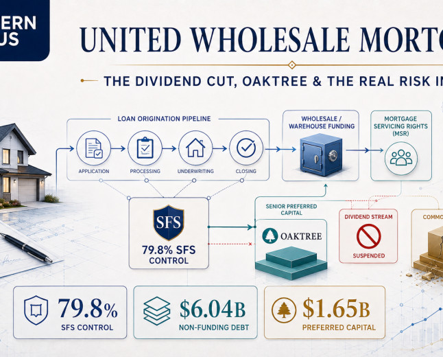 United Wholesale Mortgage: The Dividend Cut, the Ishbia Structure, Oaktree, and the Real Risk in UWMC