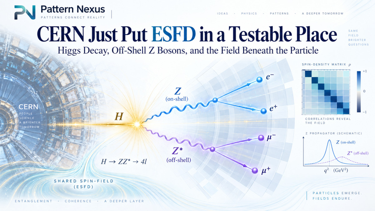 CERN Just Put ESFD in a Testable Place: Higgs Decay, Off-Shell Z Bosons, and the Field Beneath the Particle