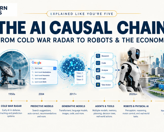 The AI Causal Chain Explained Like You're Five: From Cold War Radar to Robots and the Economy
